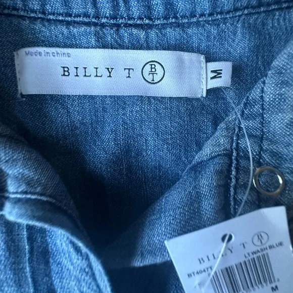 Billy T "Peace and Love" Denim Shirt NWT Medium - Picture 6 of 8